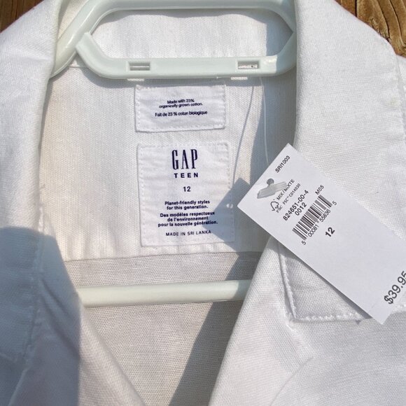 NEW GAP Teen Cotton Relaxed Shirt - Picture 5 of 9